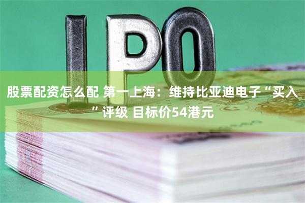 股票配资怎么配 第一上海：维持比亚迪电子“买入”评级 目标价54港元